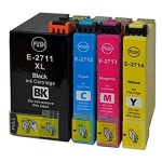 Zgodny z Epson T2711 T2712 T2713 T2714 zestaw 4 tuszy (C M Y K) do Epson Workforce WF-3620 WF-3620DWF WF-3640DTWF WF-7110DTW WF-7610DWF WF-7620DTWF WF-7620TWF zamienniki