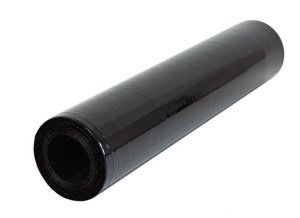 Folia stretch czarna beztubowa 1 rolka x 1,2 kg netto szerokość 500 mm. JAKOŚĆ !!!