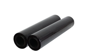 Folia stretch czarna beztubowa 2 rolki x 1,2 kg netto szerokość 500 mm. JAKOŚĆ !!!