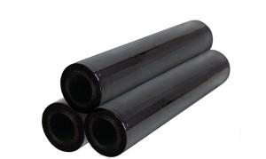 Folia stretch czarna beztubowa 3 rolki x 1,2 kg netto szerokość 500 mm. JAKOŚĆ !!!